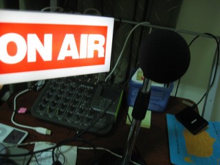 On air with microphone