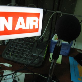 On air with microphone
