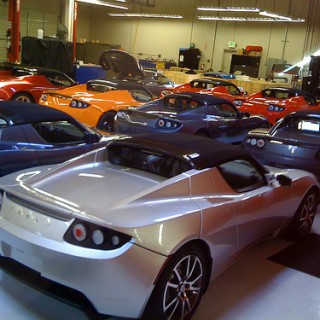 Cars at Tesla Dealership