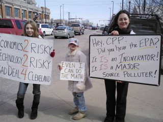 cleveland young people with anti-incin signs