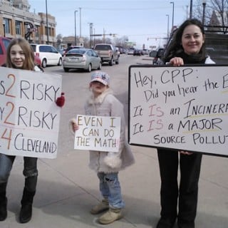 cleveland young people with anti-incin signs
