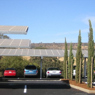 Solar parking lot canopy
