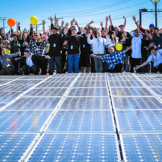 Cheering over new solar installation